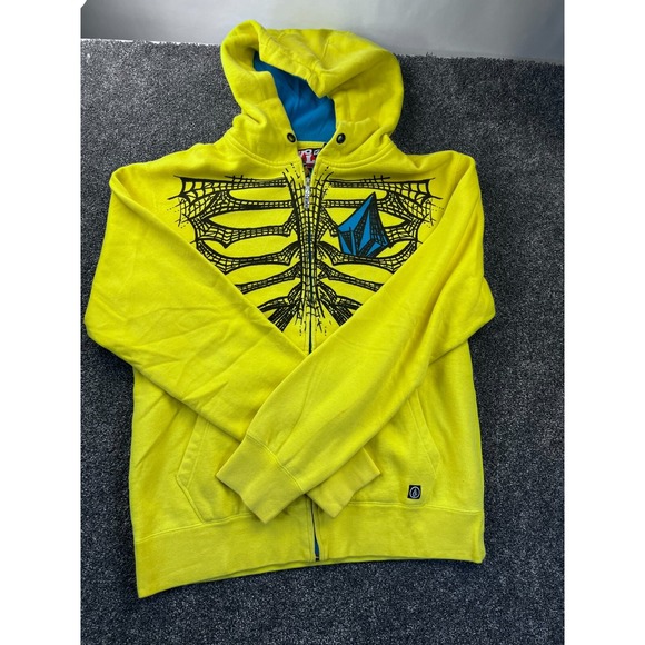 Volcom Rare Design Spider Rib Full Zip Sweat Hoodie  Mens Large - Picture 1 of 7